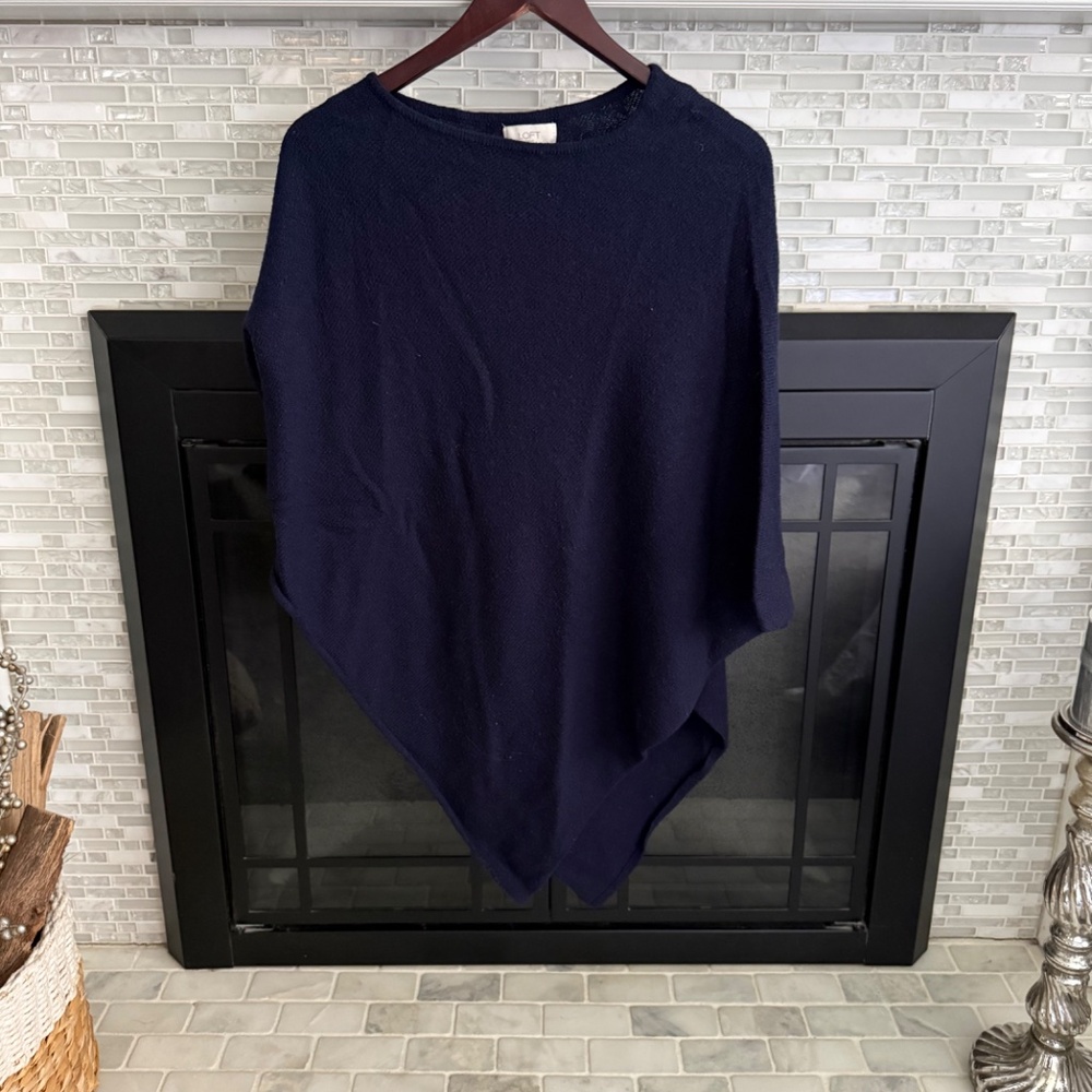 Loft Navy Poncho